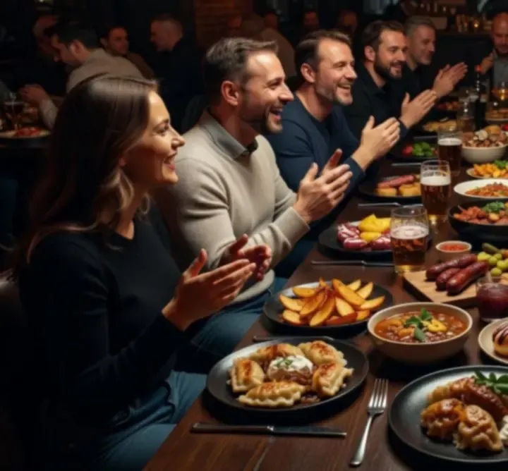 Stół z daniami i przekąskami w UREvent Services