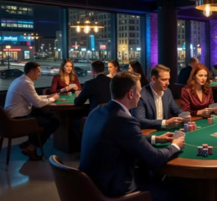 UREvent Services Poker Lounge – stoliki pokerowe w nowoczesnym, klubowym wnętrzu