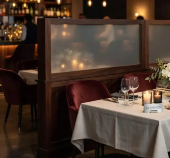 Zarezerwowana prywatna strefa w UREvent Services z przygotowanymi stolikami