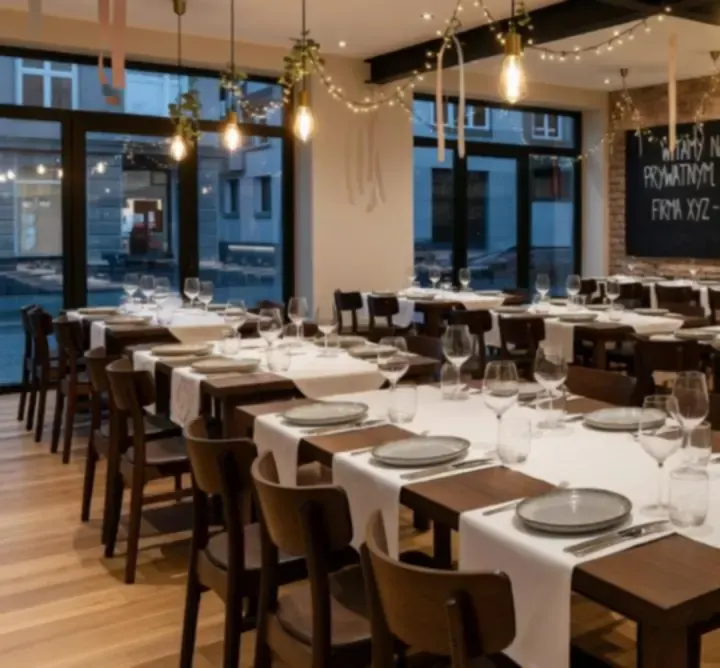 Zaaranżowana przestrzeń UREvent Services na wydarzenie prywatne.