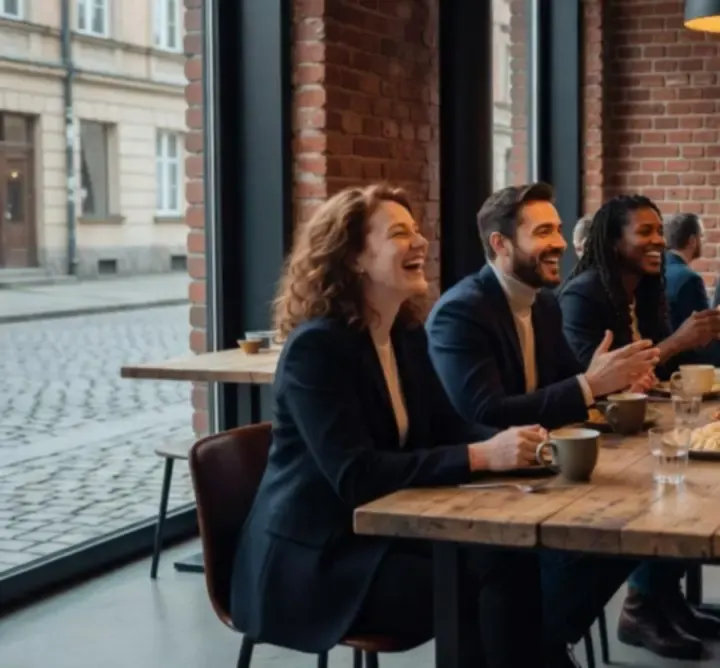 Grupa znajomych podczas wieczornego spotkania w UREvent Services